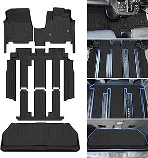 Jiooy ホンダ 新型ステップワゴン RP6 RP7 RP8 フロアマット+セカンドマット+ラゲッジマット 5枚セットSTEP WNG トランクマット RP6 RP7 RP80 防水 ステップワゴン ラゲッジトレイ 3D立体 TPE素材 車種専用設計 ガソリン専用 (STEP WNG RP系，７人乗り,フルセット)