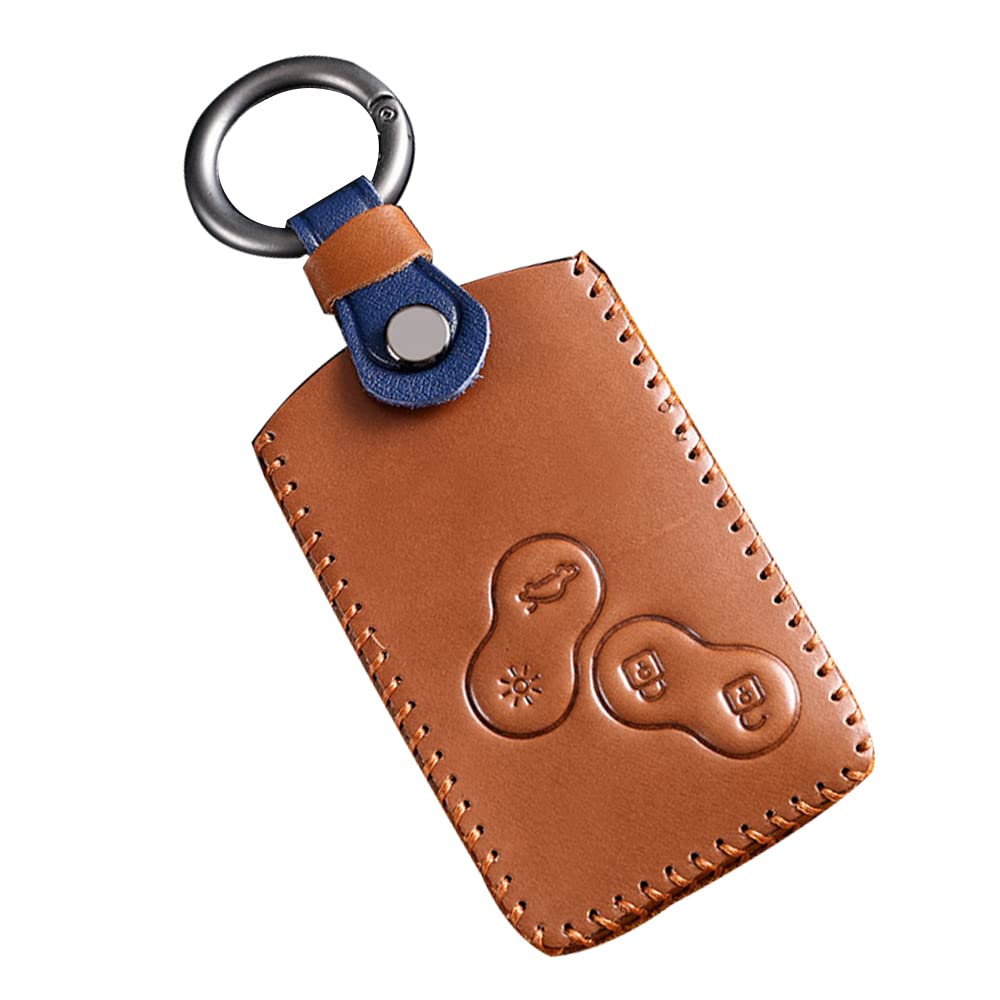 Key Case, Smart Key Case for Renault, Key Cover, Key Cover, High Quality, Genuine Leather, Good to Touch, Key Protection, Hard to Fall, Scratch-Prevention, Specially Designed for Renault