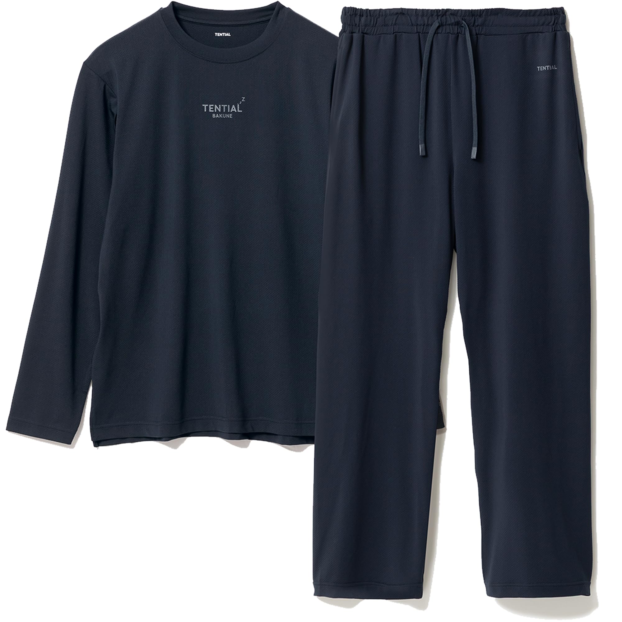 TENTIAL BAKUNE Mesh Top and Bottom Set (Long Sleeves, Long Pants), General Medical Equipment, Recovery Wear, Unisex Large navy