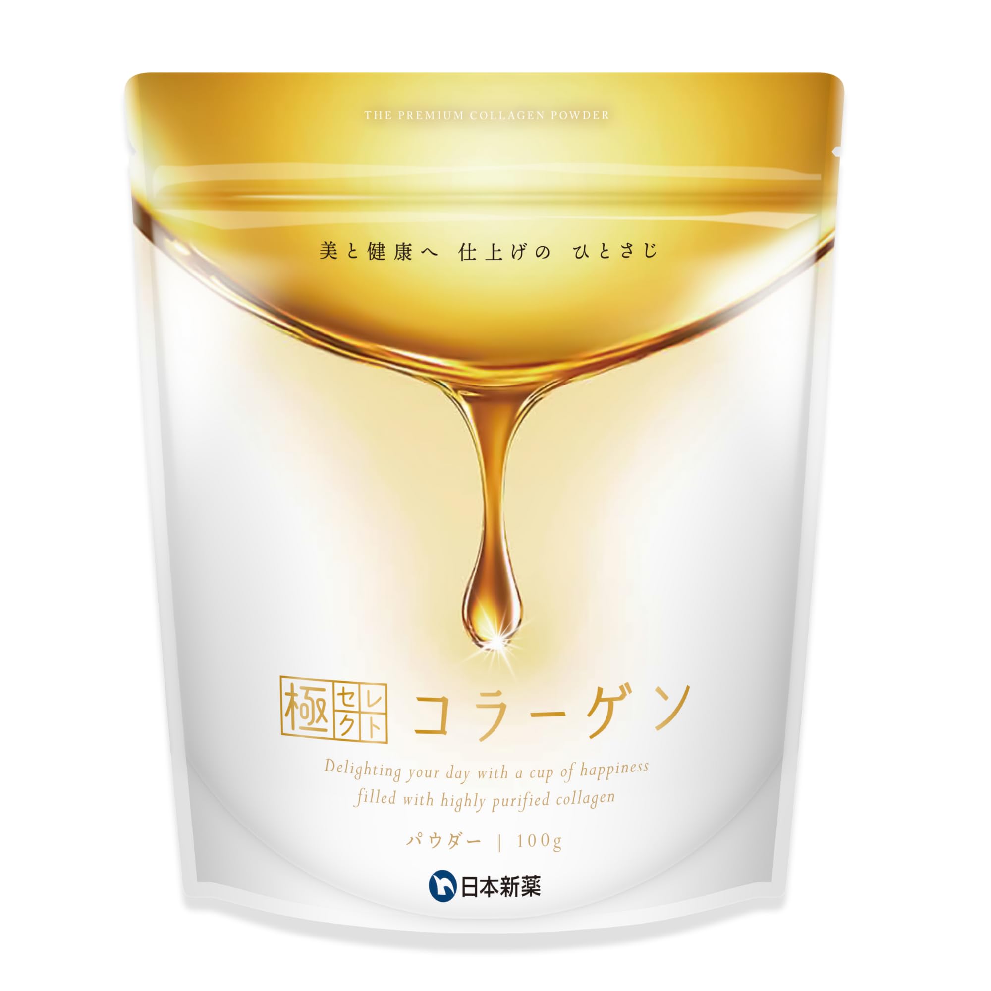 Nippon Shinyaku Ultra Select Collagen Powder, 3.5 oz (100 g) (Approx. 30 Day Supply), Monde Selection Gold Award Winner, Tasteless and Odorless, Low Molecules, Made in Japan, Fish Collagen Powder 100g(100g×1袋)