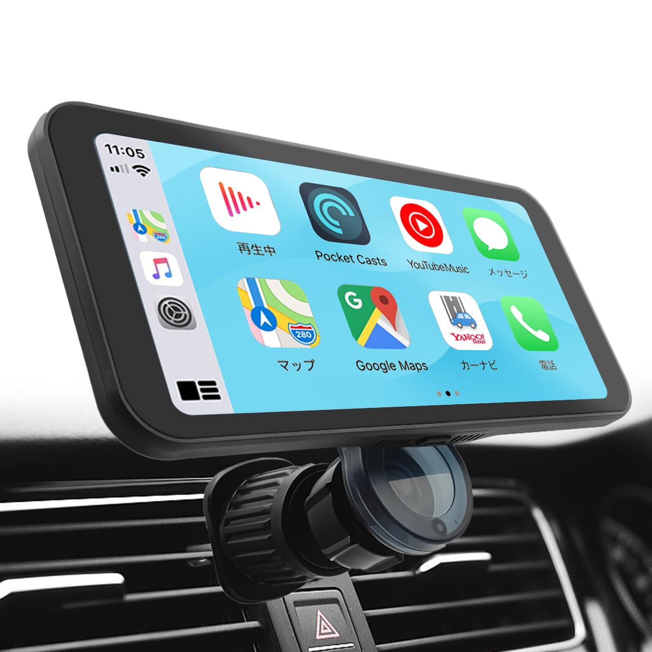 【Ultra-lightweight + Easy Installation】NikoMaku NikoMaku Portable Display Audio Carplay Smart Display Car Navigation SD-1M with Air Vent Holder Android Auto Support High-Speed Connection In-Car