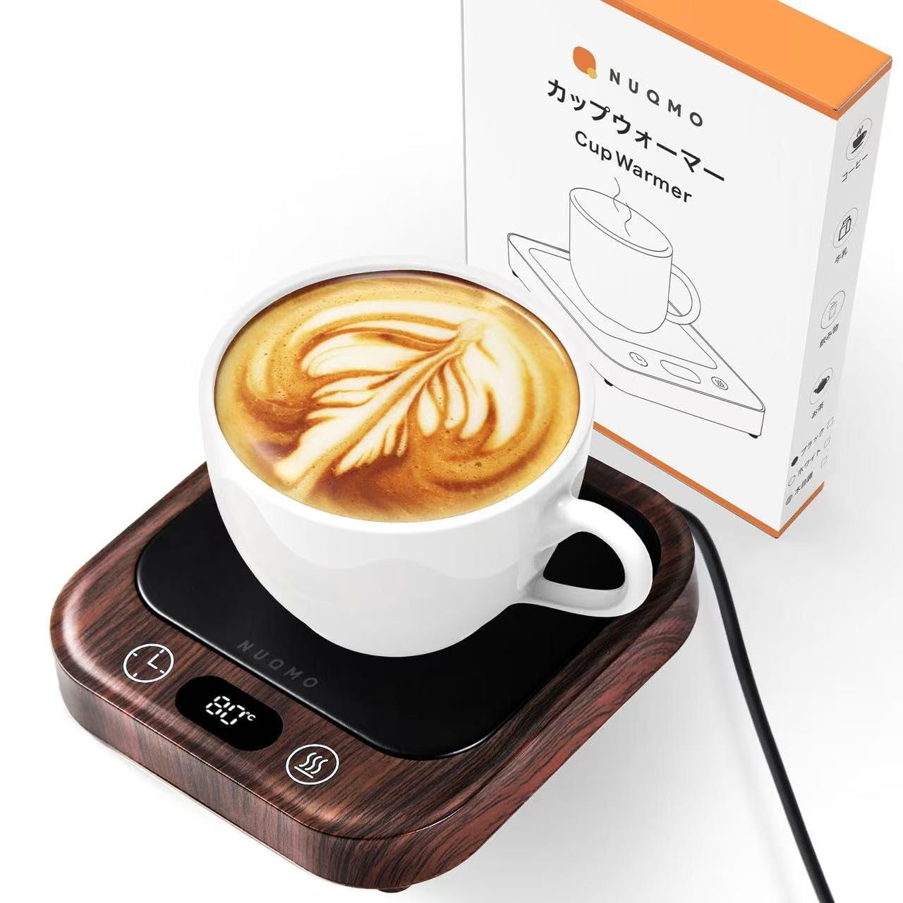【NUQMO】Cup Warmer 80°C Heating, 4-Level Temperature Adjustment, Cut Timer Equipped, Compatible with Drinks, Coffee, and Tea, Reviewed by Japanese Company