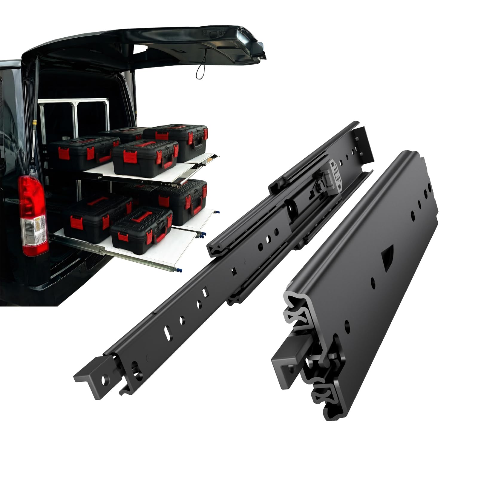 Sliding Rail Lock Included (Black Plated Width 76MM, 1400MM) 1400MM Black plated width: 3.0 inches (76 mm)