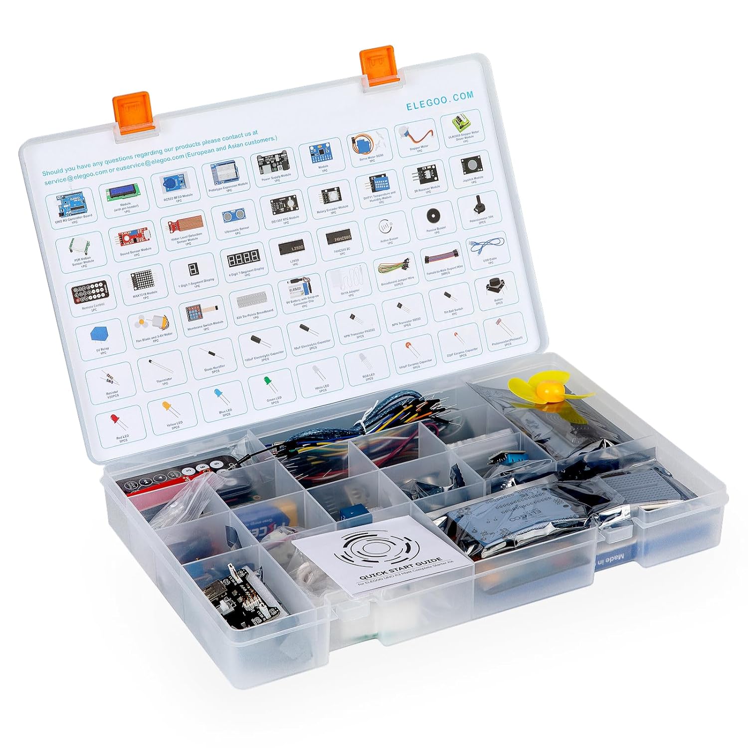 Окончательный стартовый набор ELEGOO UNO R3 для Arduino с учебным пособием (63 предмета), фото 2