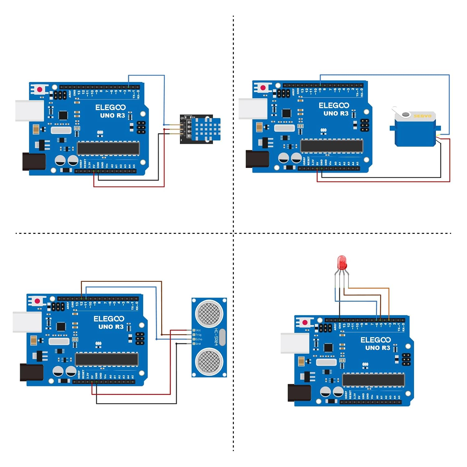 Окончательный стартовый набор ELEGOO UNO R3 для Arduino с учебным пособием (63 предмета), фото 5