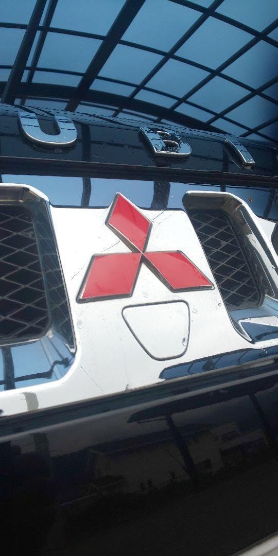 Старый тип, Ранняя модель До MC Delica D5, Эмблема марки Mitsubishi с тремя ромбами, Наклейка на переднюю и заднюю ручку, Наклейка для резки, Печать (красная), фото 2