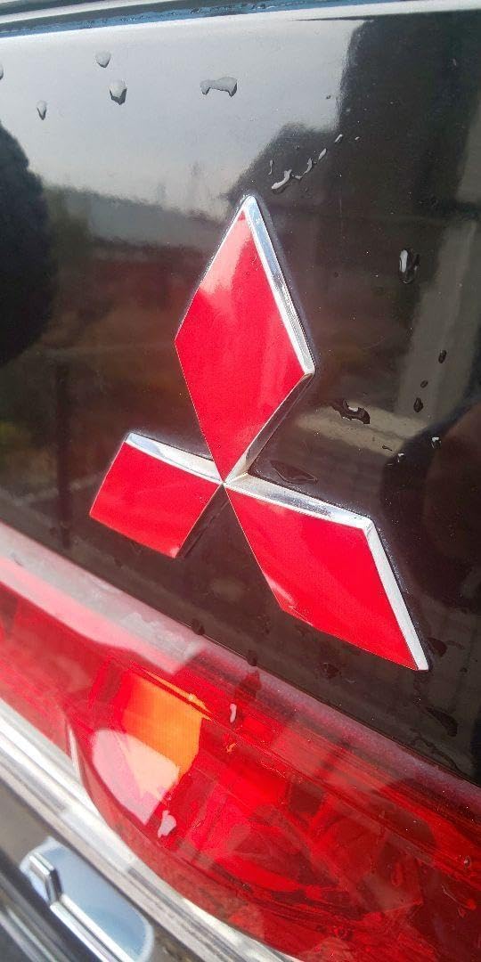 Старый тип, Ранняя модель До MC Delica D5, Эмблема марки Mitsubishi с тремя ромбами, Наклейка на переднюю и заднюю ручку, Наклейка для резки, Печать (красная), фото 3