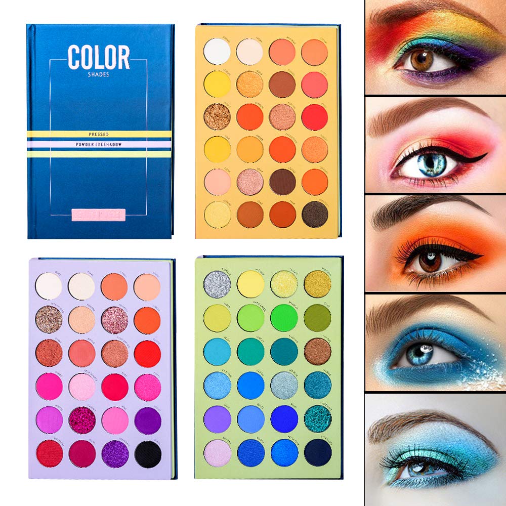 72 Colors Eyeshadow Palette, Parley Matte High Gloss Eyeshadow, Waterproof, Sweat Proof, Long Lasting, Easy to Tinting, Not Easy to Fly Powder