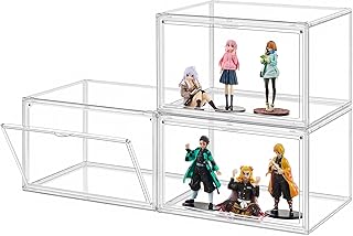Topfinel フィギュアケース 3個セット コレクションケース 収納ケース アクリルケース 積み重ね式 マグネット式扉 前開き ショーケース フィギュア ケース 約36cm（幅）ｘ27cm（奥行き）×22cm（高さ）