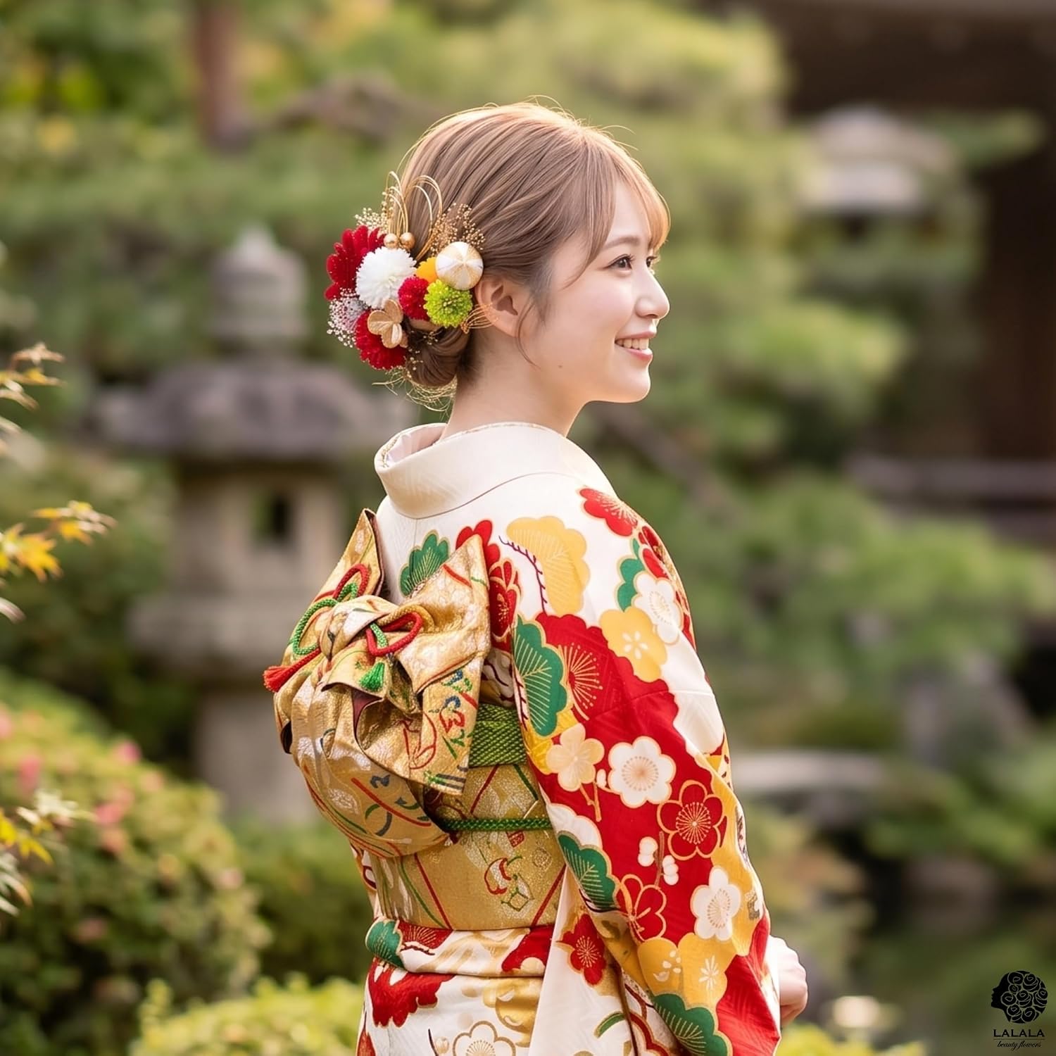 [LALALA beauty flowers] Великолепное украшение для волос, идеально подходящее для церемоний совершеннолетия, выпускных церемоний, Японских аксессуаров, Шичи-Го-Сан, свадеб, церемоний поступления в школу, фейерверков [3112], фото 3