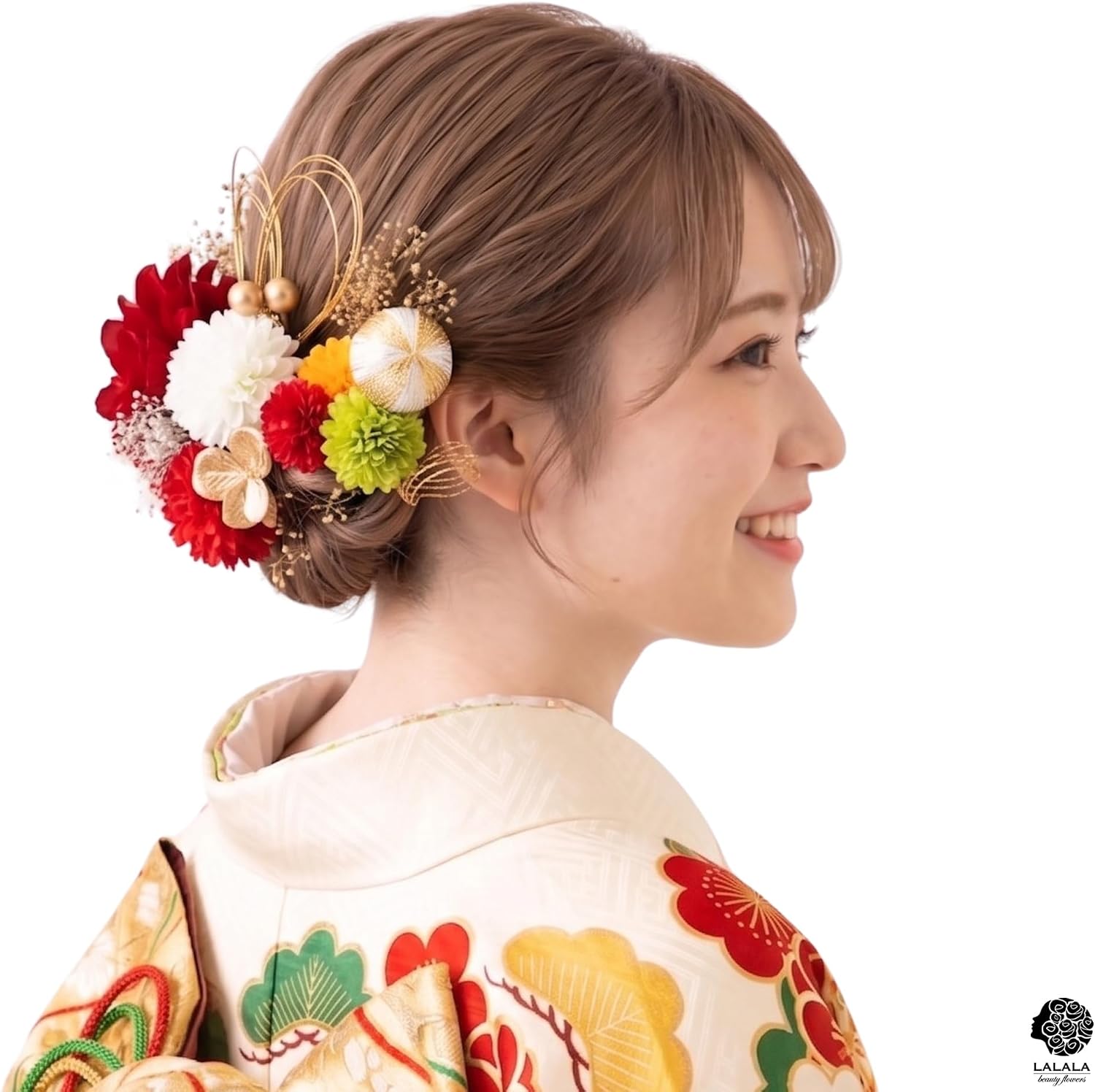 [LALALA beauty flowers] Великолепное украшение для волос, идеально подходящее для церемоний совершеннолетия, выпускных церемоний, Японских аксессуаров, Шичи-Го-Сан, свадеб, церемоний поступления в школу, фейерверков [3112], фото 4