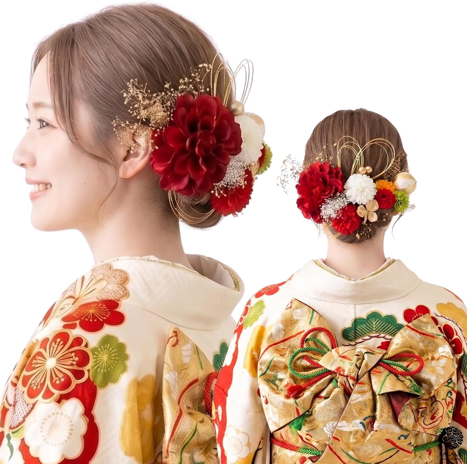 [LALALA beauty flowers] Великолепное украшение для волос, идеально подходящее для церемоний совершеннолетия, выпускных церемоний, Японских аксессуаров, Шичи-Го-Сан, свадеб, церемоний поступления в школу, фейерверков [3112], фото 5
