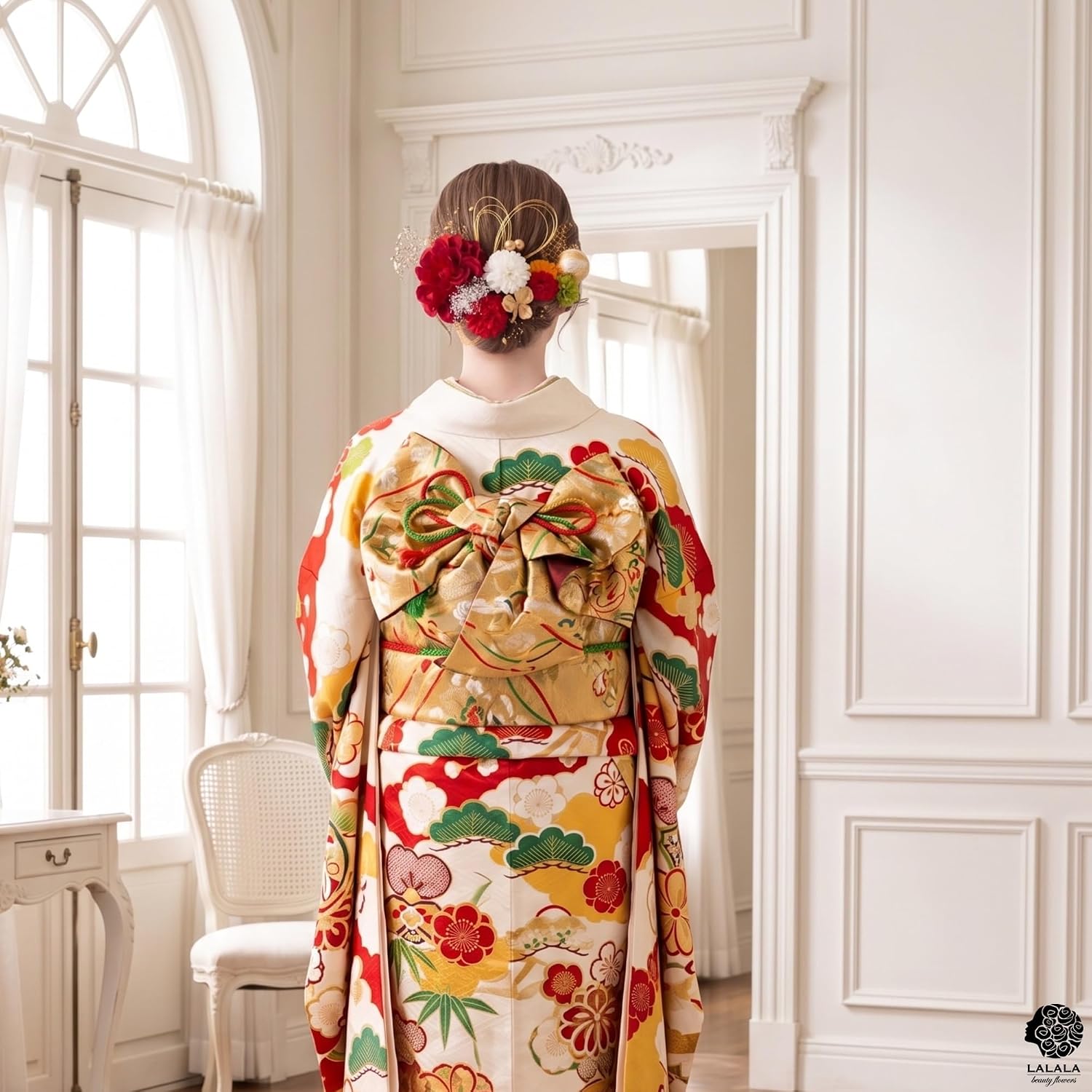 [LALALA beauty flowers] Великолепное украшение для волос, идеально подходящее для церемоний совершеннолетия, выпускных церемоний, Японских аксессуаров, Шичи-Го-Сан, свадеб, церемоний поступления в школу, фейерверков [3112], фото 7