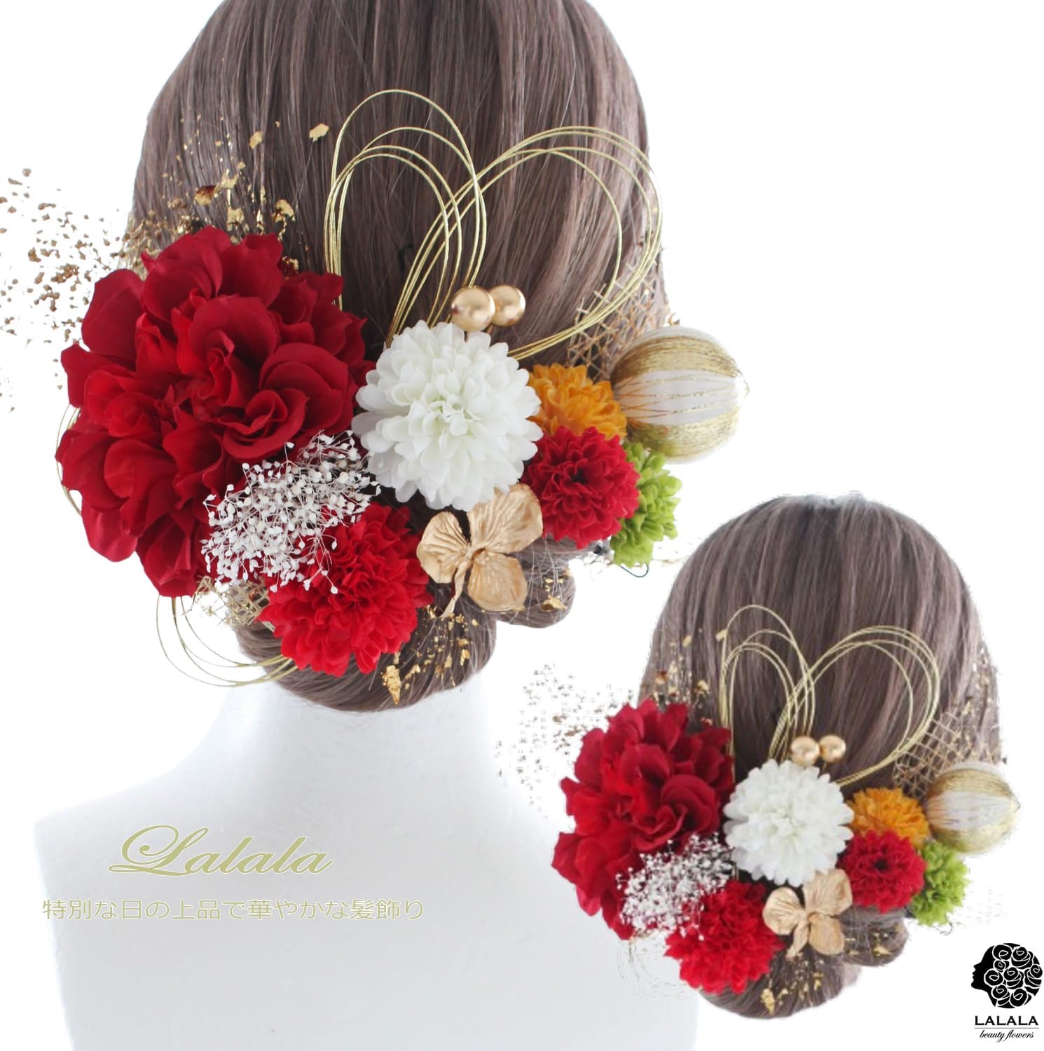 [LALALA beauty flowers] Великолепное украшение для волос, идеально подходящее для церемоний совершеннолетия, выпускных церемоний, Японских аксессуаров, Шичи-Го-Сан, свадеб, церемоний поступления в школу, фейерверков [3112], фото 8