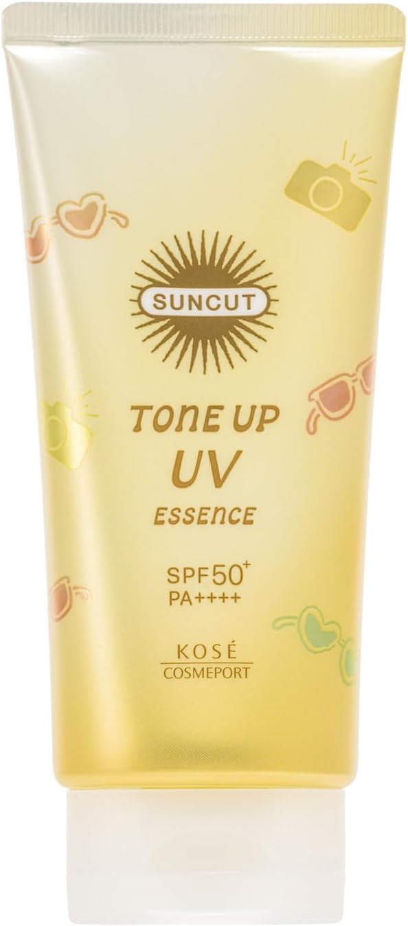 Солнцезащитная эссенция Suncut Sun cut tone up UV essence SPF50 + PA ++++ Устойчивость к ультрафиолетовому излучению ★ Лимонно-желтая 80 г солнцезащитной сыворотки для лица и тела 70% основа для комбинированного макияжа неравномерность цвета, коррекция перги, пыли, P2.5 block KOSE, фото 2
