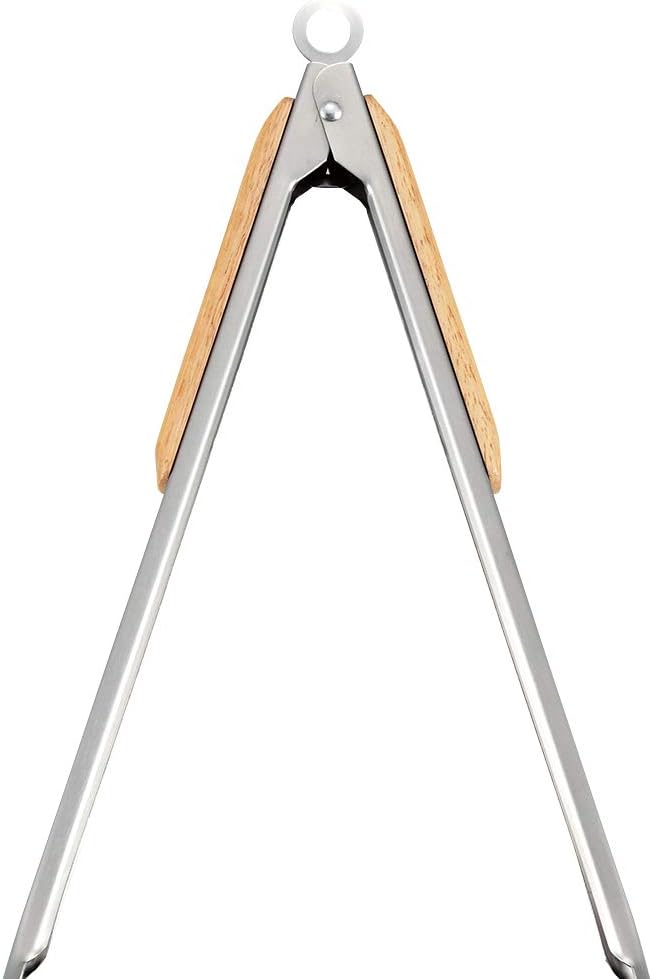 CAPTAIN STAG UG-3286 Щипцы для угля из нержавеющей стали для барбекю с деревянной ручкой, 13,8 дюймов (35 см), в комплекте пробка, Общая длина 350 мм, Ножницы для угля, 13,8 дюймов (35 см), фото 4