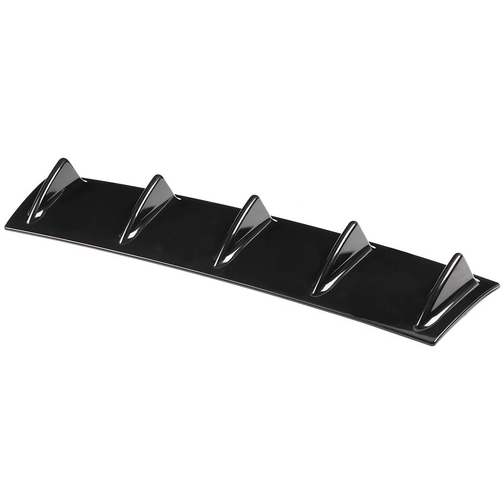 Universal Rear Diffuser, Car Black Shark Fin Rear Bumper Diffuser 4-Piece, Car Rear Bumper Chassis Shark Fin Spoiler Wing Lip Diffuser (L) (M)