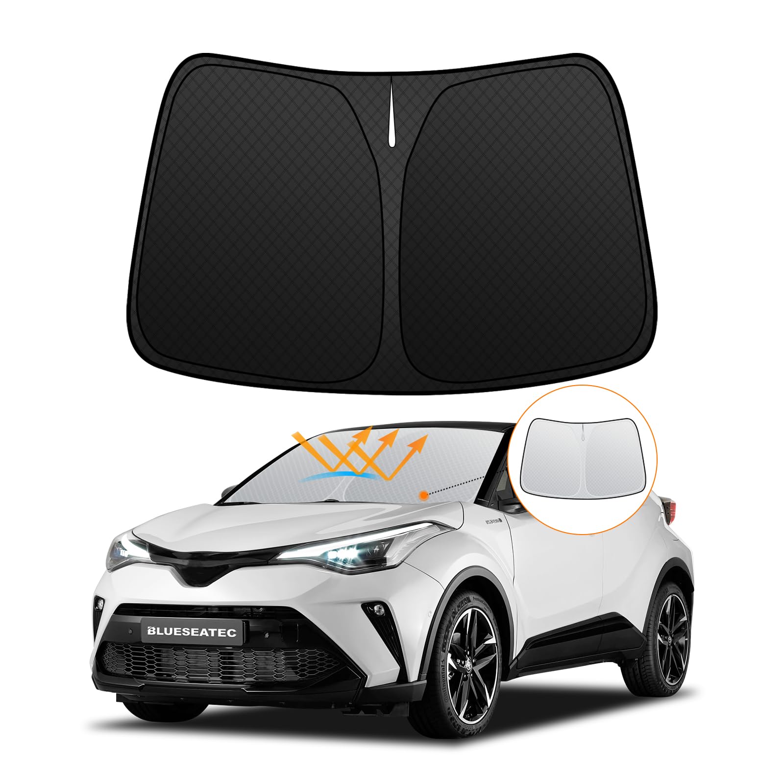 [Enhanced Version] Toyota C-HR Windshield Sunshade 10 Series 50 Series H28.12-Current Sun Shade UV Cut Light Blocking Heat Insulation Summer Easy Installation/Removal Interior Parts 6-Layer Structure Toyota C-HR (Dec. 2016–current)