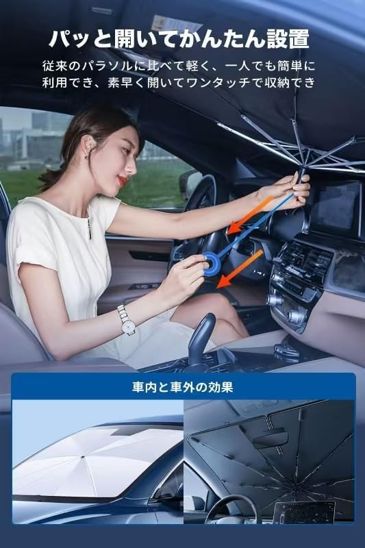 【Percivia】 Солнцезащитный козырек для автомобиля типа зонта Honda Fit GR system Без средней планки, складная сумка для хранения с защитой от ультрафиолета входит в 3.Совместимость, фото 3