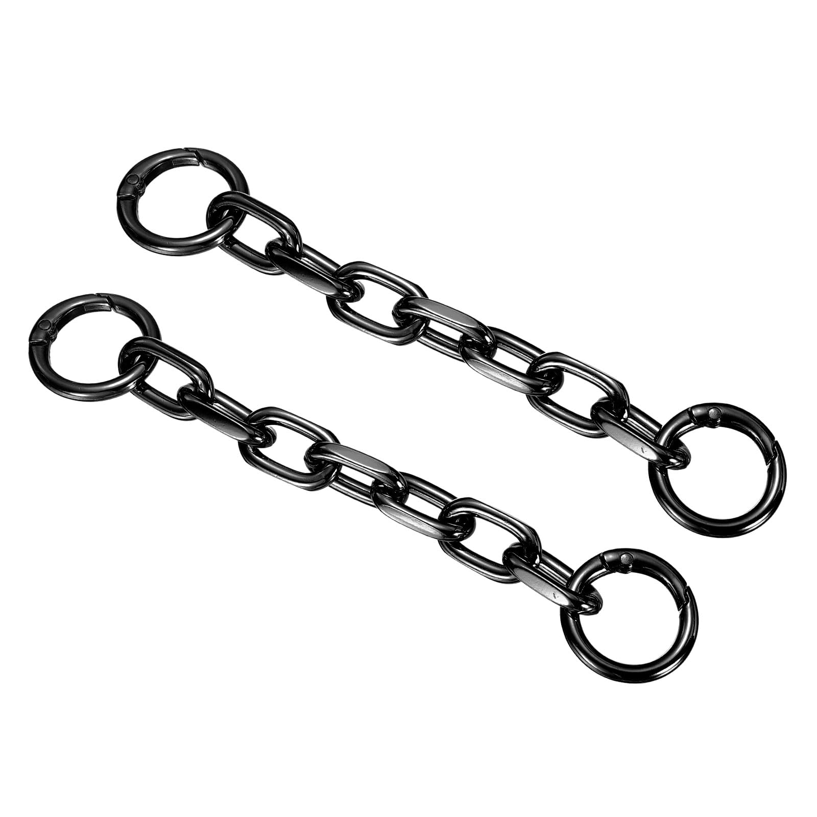 uxcell 2pcs Bag Strap Extension Chain 15cm Black Gray with Spring Buckle Metal Bag Chain Replacement Handbag Shoulder Bag Decoration Width 0.5