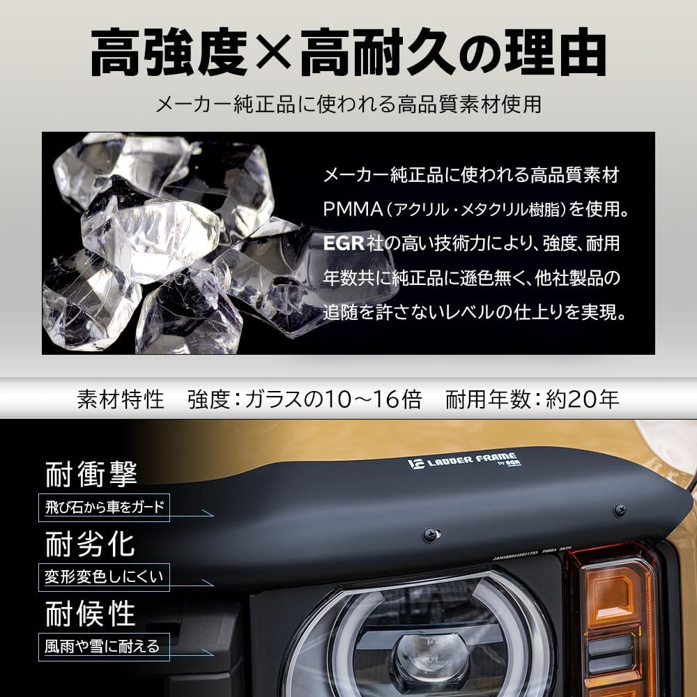[ЛЕСТНИЧНАЯ РАМА] Для Land Cruiser 250 Bug Guard Runkle 250 EGR LANDCRUISER с японской инструкцией сделано в Австралии, фото 4