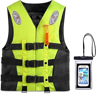 ライフジャケット釣り スマホ防水ケース+フローティングベストセット 呼び子付き 救命胴衣 子供用 大人用 男女兼用 川遊び ボート 海水浴 国交省認定品と同等浮力 4色＆6サイズ