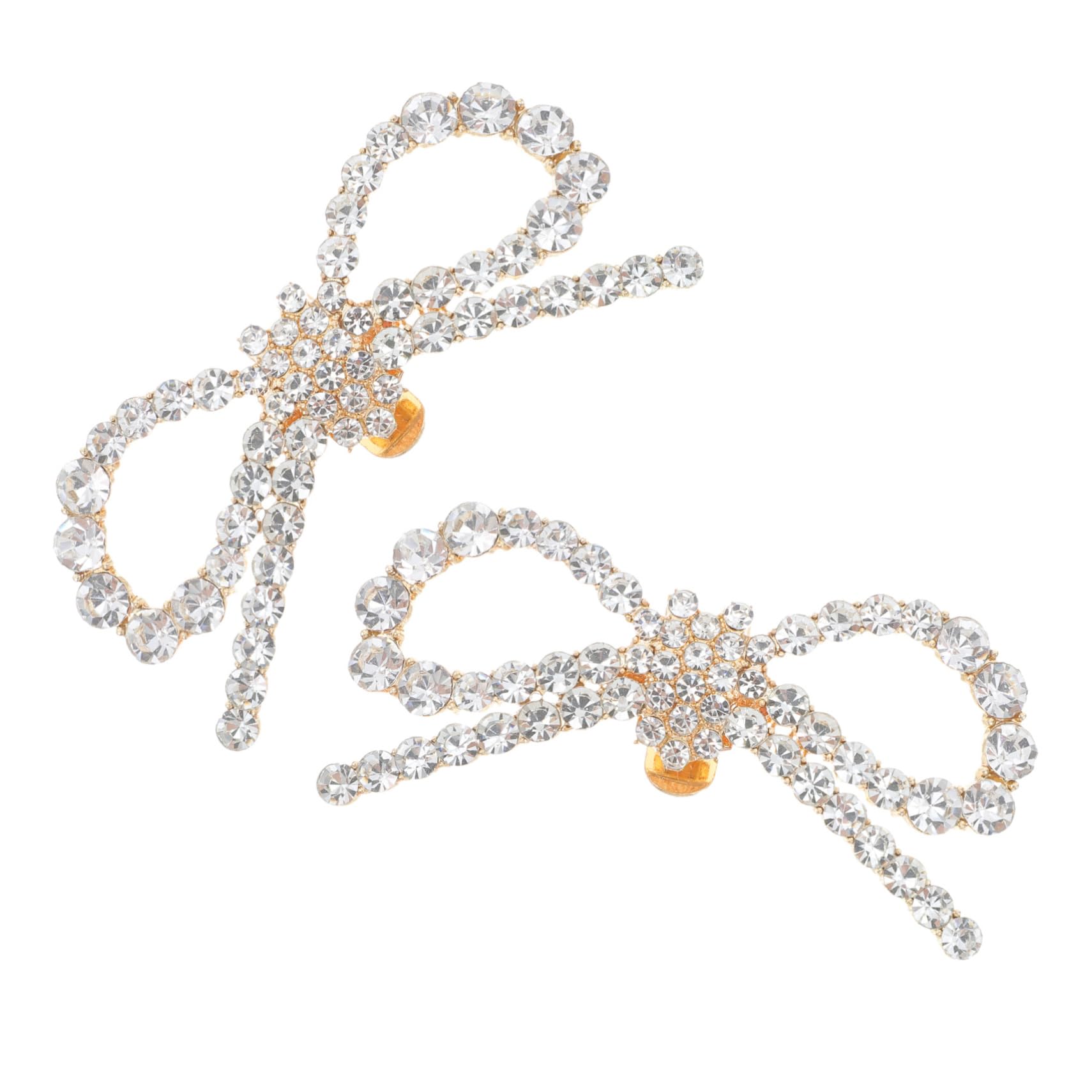 [LIOOBO] 取り外し可能なボウノットラインストーンシューチャーム 花嫁用ウェディングシューズアクセサリー 結婚式向け装飾 ブライダルハイヒール用ジュエリー