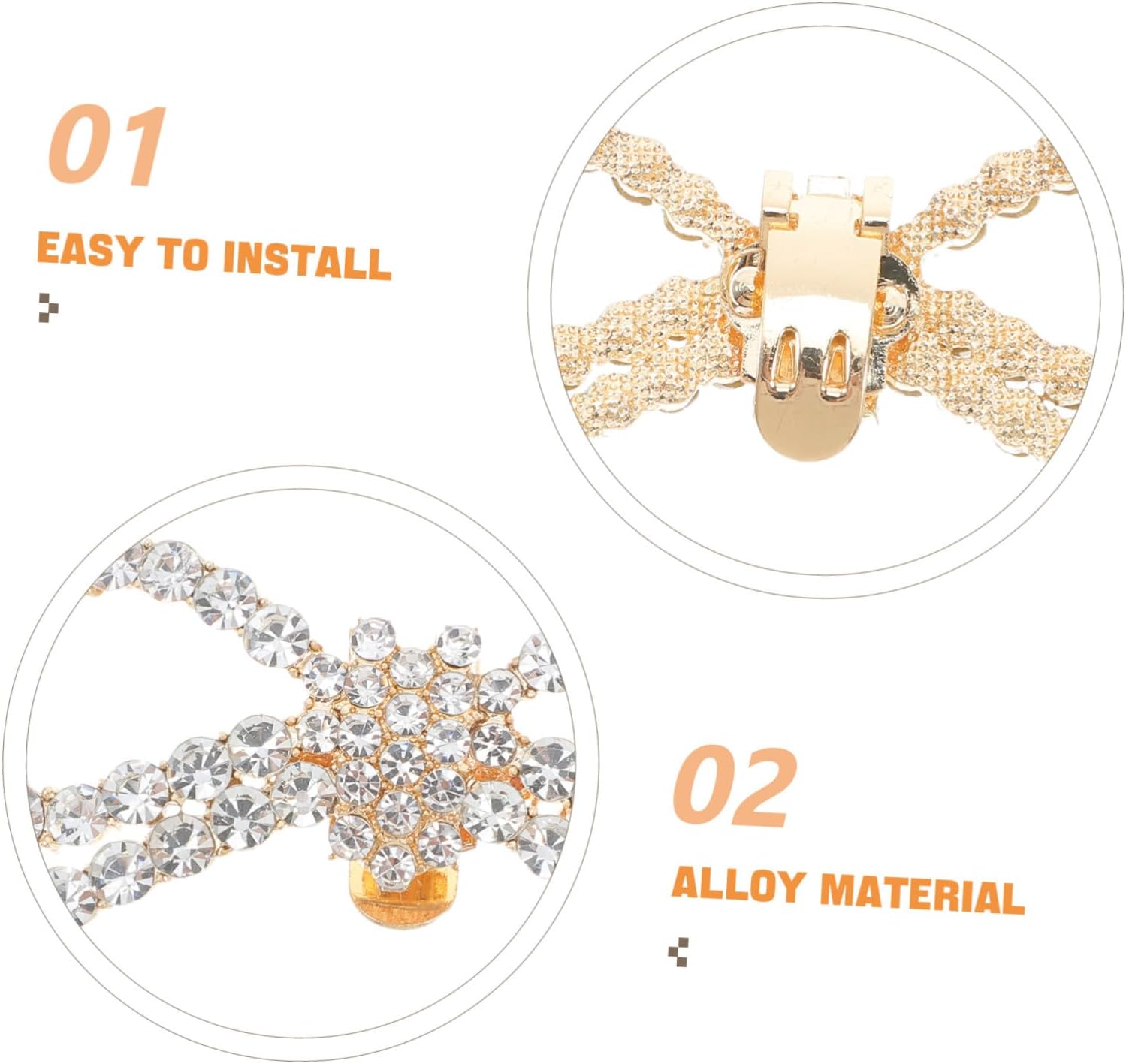 [LIOOBO] Съемный бант со стразами для обуви, Очаровательная свадебная обувь, аксессуары для невест, Свадебные украшения, Свадебные украшения на высоком каблуке, фото 3