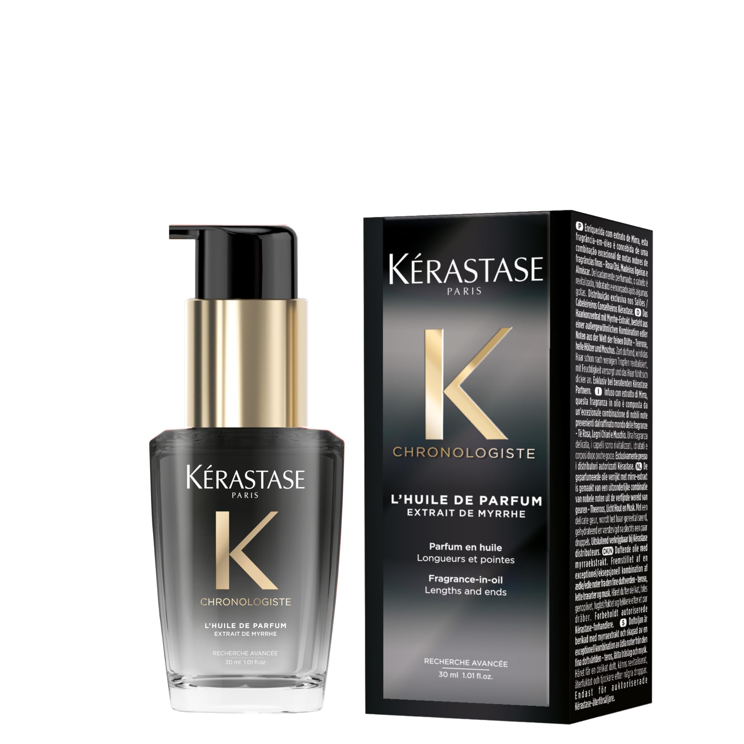 Kerastase Hair Oil, Yulle, Chronologist, 1.0 fl oz (30 ml), Hair Care, No-Rinse Treatment, Glossy, Soft, Damage Protection, Moisture, Supple, Bare Hair, Heat Protection, UV Care, Complex Hair Troubles 30mL