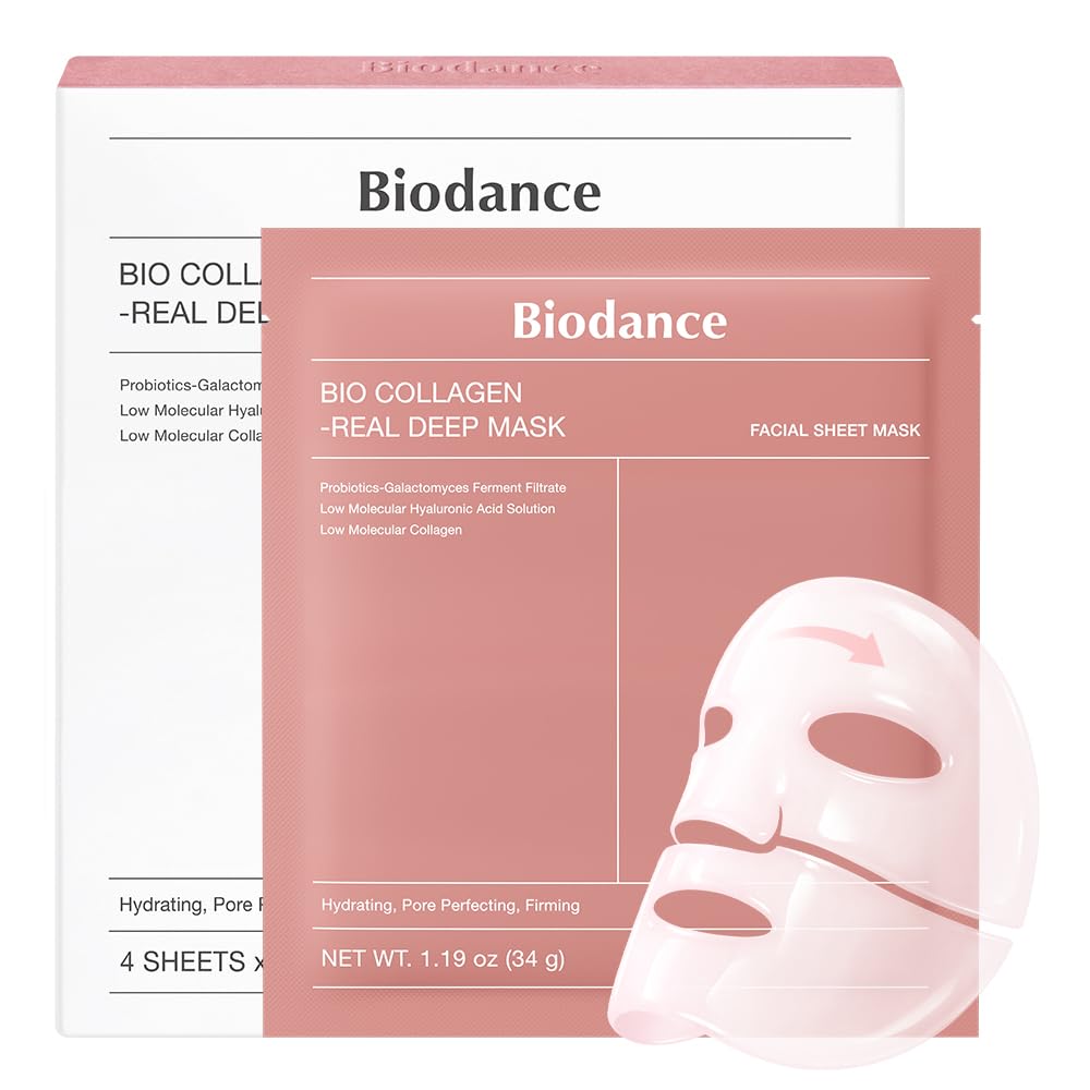 【BIODANCE Official】BIO Collagen Real Deep Mask (4 pieces) | Face Pack | Hydrogel Mask | Highly Moisturizing | Firmness and Luster Pore Care | Non-sticky | For Dry and Sensitive Skin | Korean Cosmetics Collagen 4枚入り