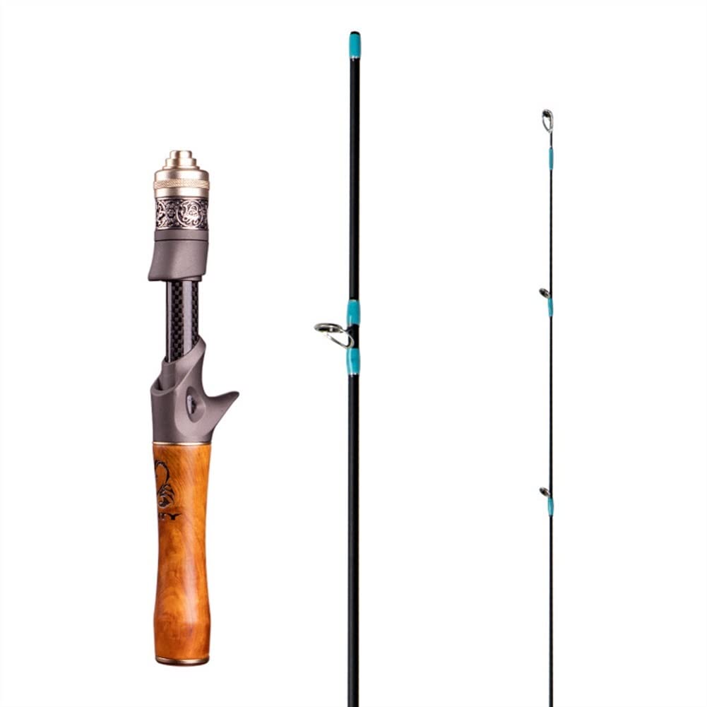 Ultra Light Fishing Rod Carbon Fiber Spinning/Casting Fishing Rod UL Power Solid Wood Handle Solid Top Ultra Soft Fast Fishing Rod (Color : Casting, Size : 1.37m) 1.37m Casting