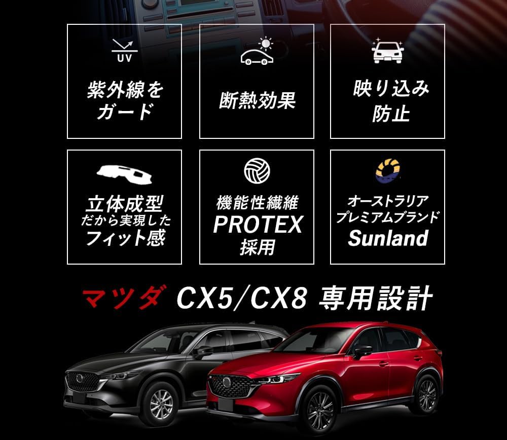 Sunland Mazda CX-5 CX-8, специальный коврик для приборной панели Z6701, совместимый с текущими моделями 2024 года выпуска, также подтвердил наличие коврика для деталей интерьера, фото 3