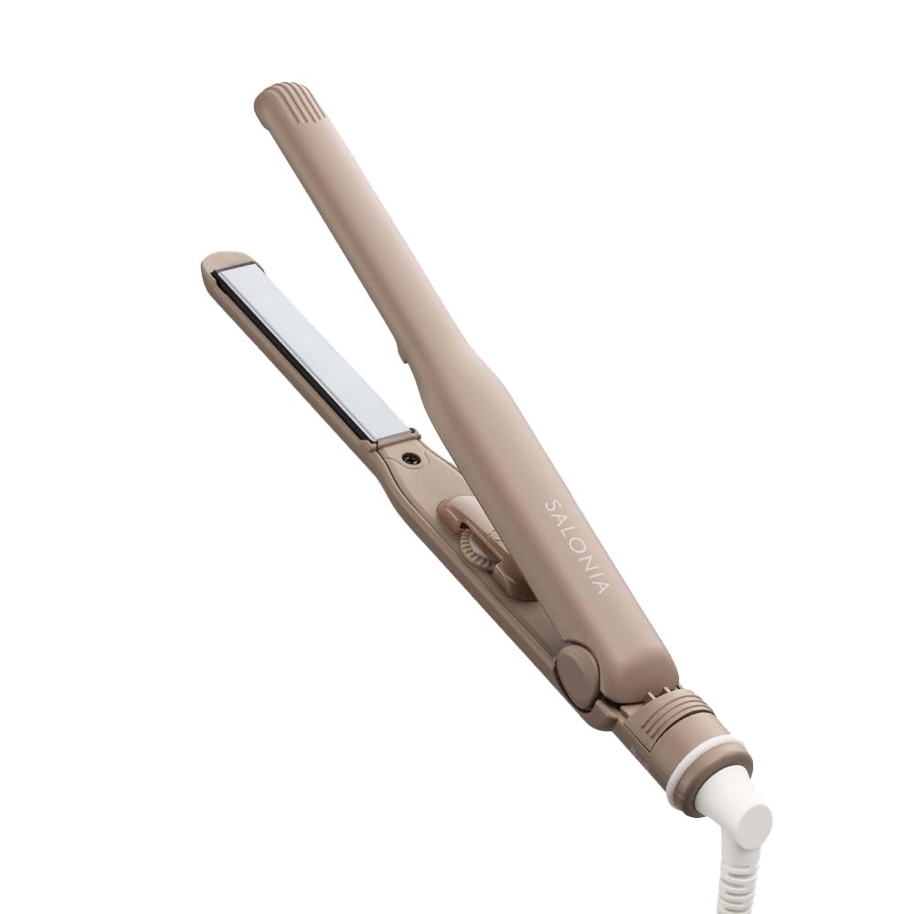SALONIA SL-004SBE Straight Iron, Hair Iron, 0.6 inches (15 mm), International Compatible, Beige Beige 15 mm