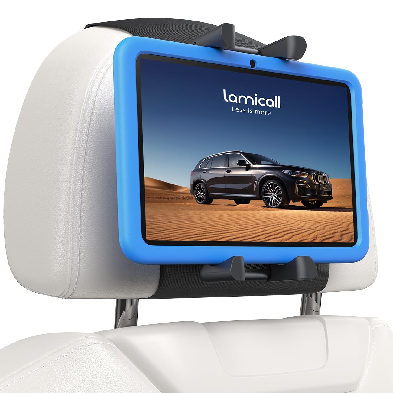 Lamicall Tablet Holder, 360 Degree Rotation, Car Back Seat: Strong Velcro for iPad, Car Mount, Headrest, Crushing 2-Black
