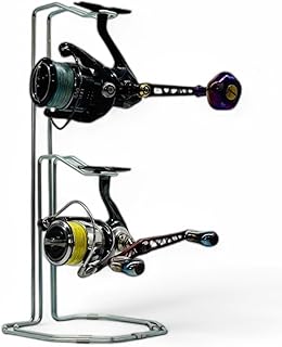 リールスタンド FEDER (フェーデル) 金属製 リール ディスプレイ 収納 スピニング 組み立て不要 インテリア (シルバー/ブラック)