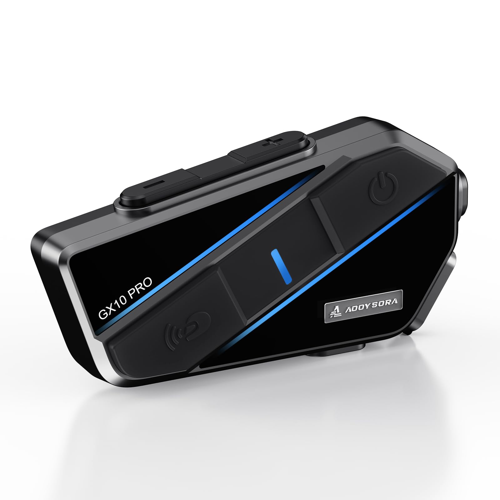 Motorcycle Intercom GX10 Pro, Simultaneous Calling for 1-10 People, Maximum Call Distance of 6,644.6 ft (2,000 m), Intercom for Motorcycles, Bluetooth 5.3, HI-FI Sound Quality, High Capacity Black GX10 PRO-1台