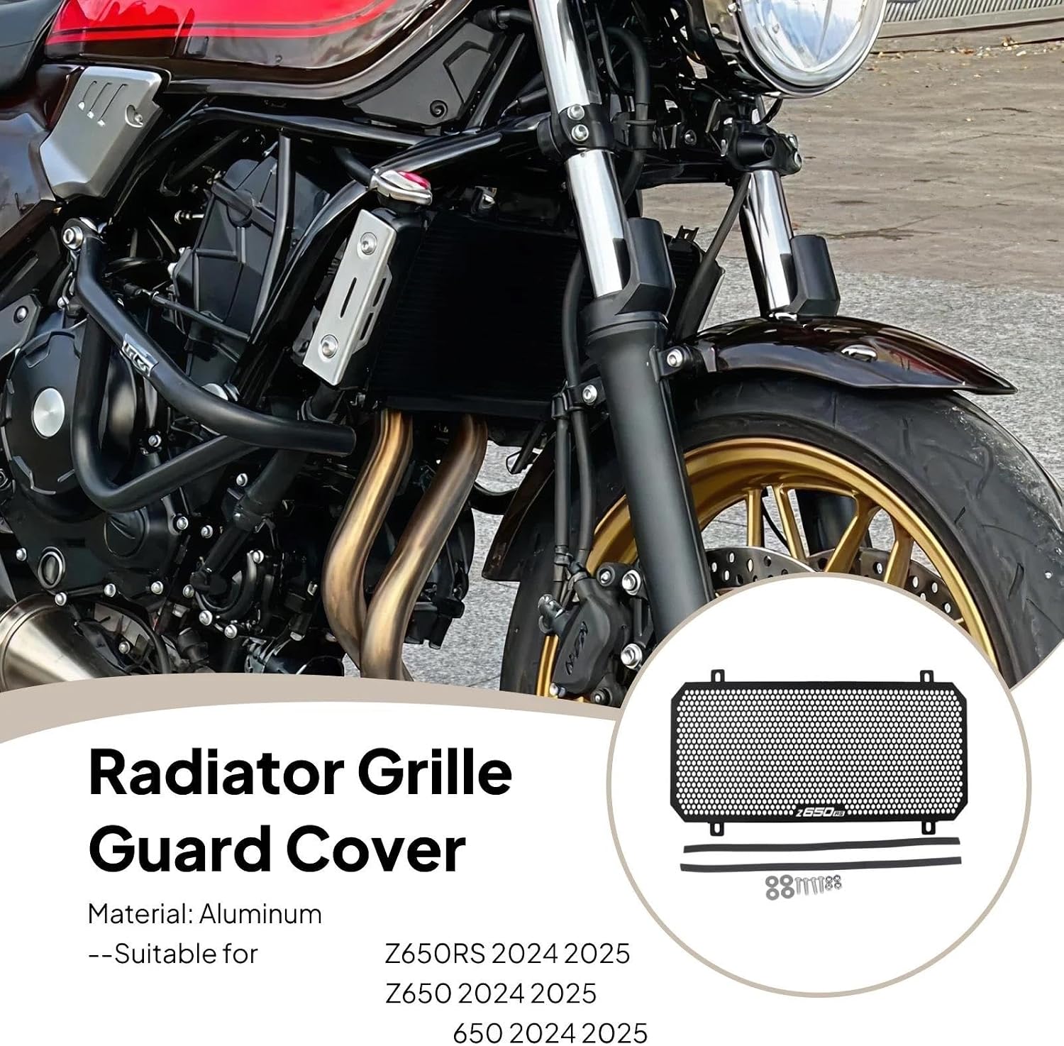 Защита решетки радиатора мотоцикла Z650 2024 2025 650 Z650RS Простая установка, Профессиональная замена, защита сердечника радиатора мотоцикла =, фото 2