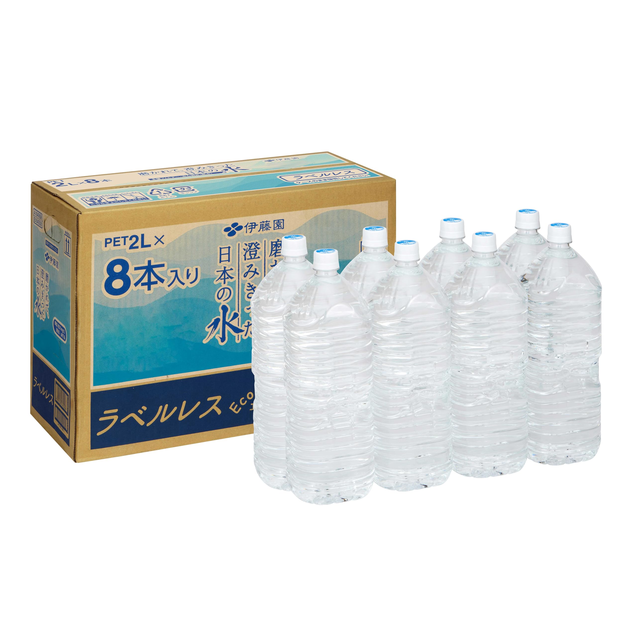 【Amazon.co.jp Exclusive】 Ito En Polished, Crystal Clear Japanese Water 2L 8 Bottles, Label-less [Case] [Water] [Soft Water] [Plastic Bottle] [Box Purchase] [Stock] [Hydration] 2) 67.6 fl oz (2 L) x 8 bottles, labelless