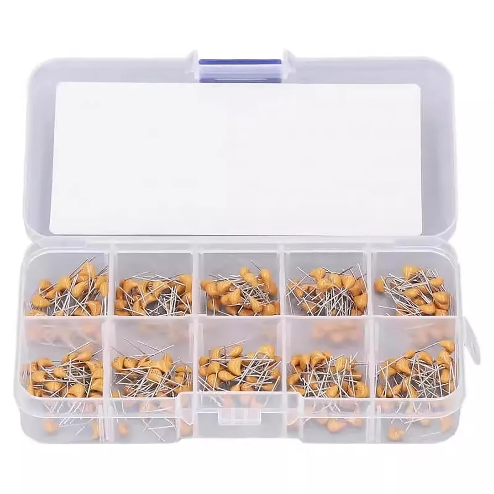 GOODCHI Ceramic Capacitor Set - 0.1 uf to 10 uf, 50V, 10 Types, 300 Pieces, Electrolytic Capacitors, Electronic Components, Wear-Resistant, Insulating, Electrical Conductivity, DIY, Portable, Comes Set of 300 in 10 types