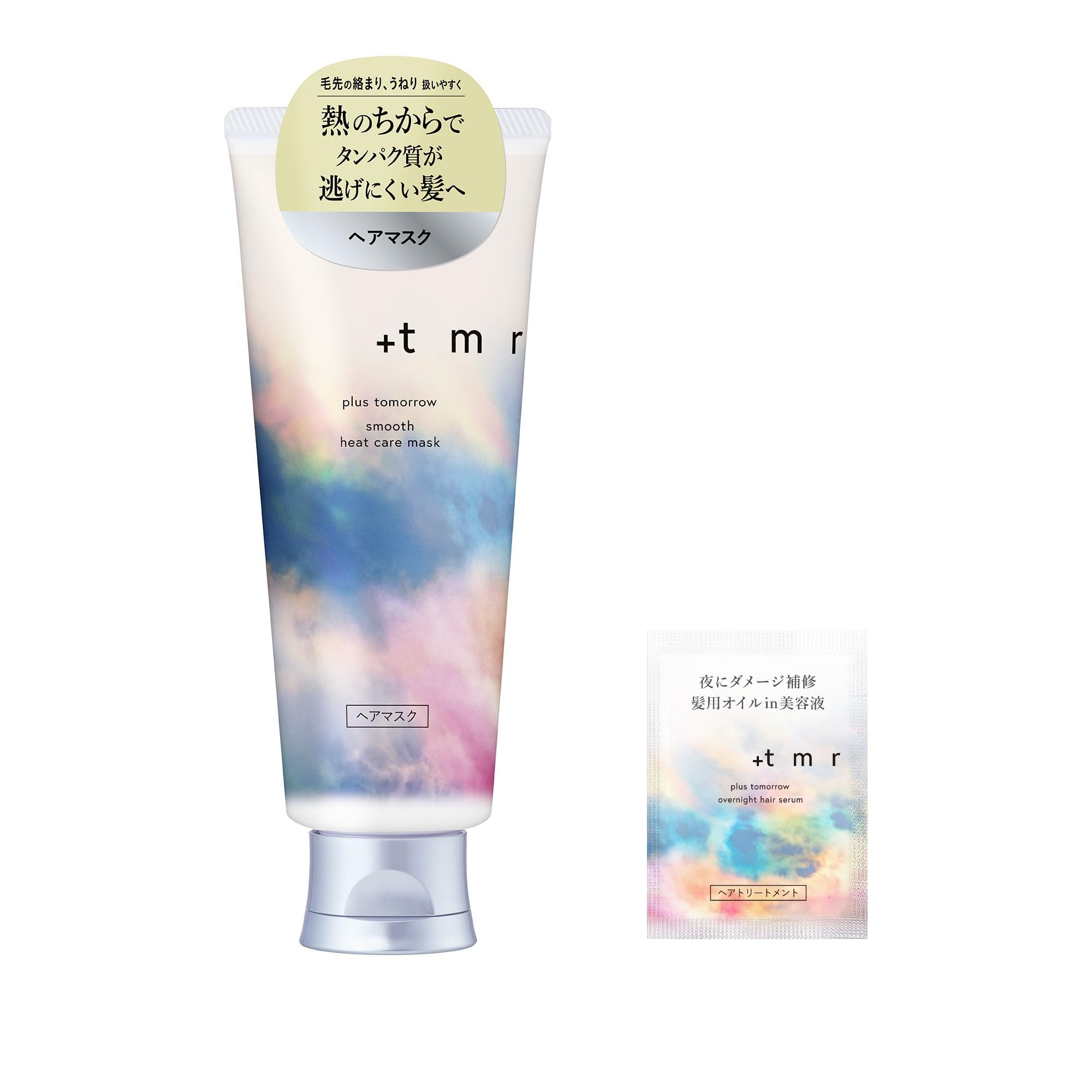 Plastomorrow +tmr Smooth Heat Care Mask, Hair Pack, 5.2 oz (145 g) + Sampler, Damage Repair, Protein Protective Coating, Anti-Curling, Rinse, Damaged Hair