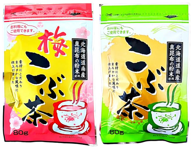 Maejima Foods Plum Kobu Tea Kobu Tea 2.8 oz (80 g) x 2 Assorted Set (1 Set of Each) 各1袋