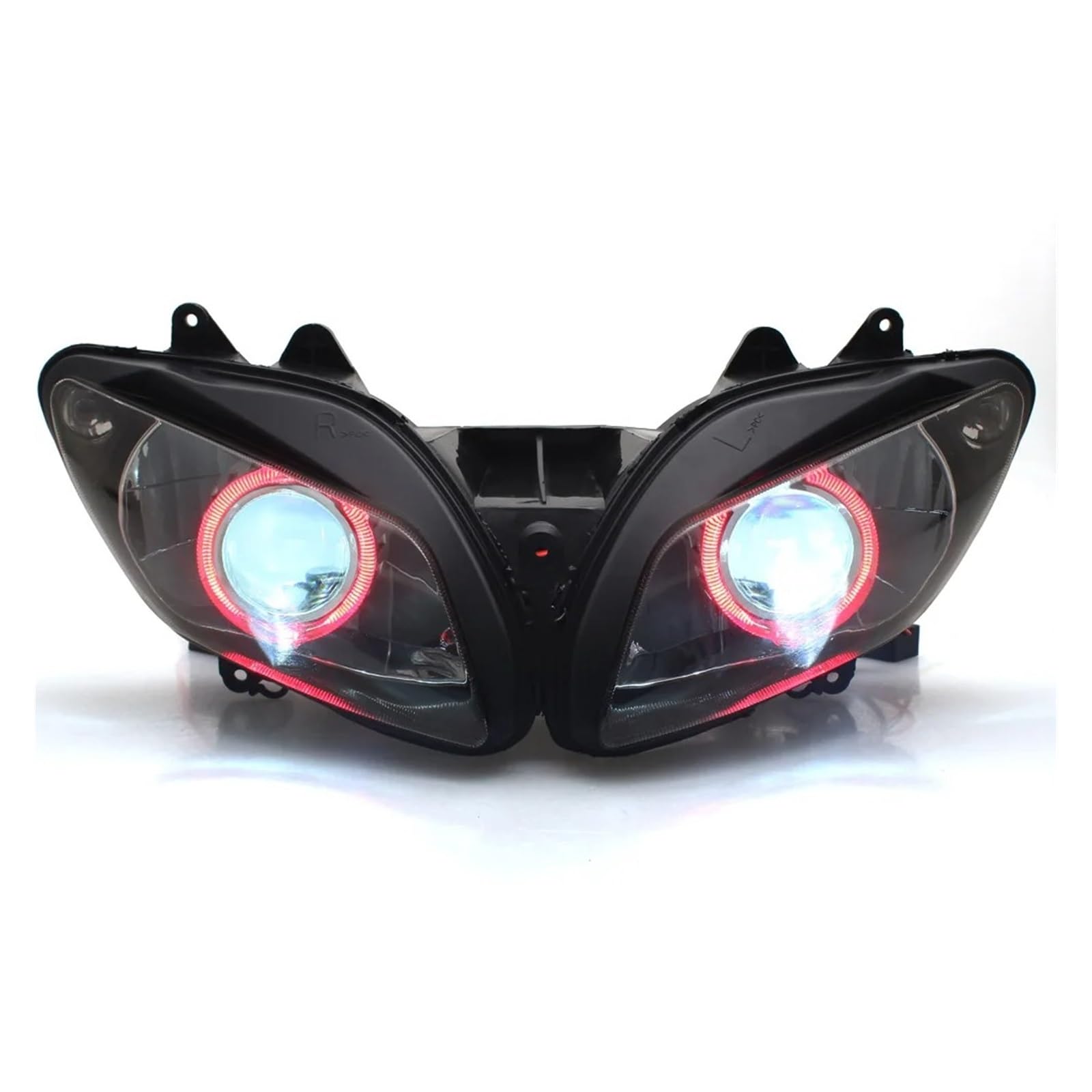 Motorcycle Headlight Motorcycle Assembly HID Projector Headlamp for Motohi/Low Headlight Lamp White Red Eye LED YZF R1 2002-03 Headlamp