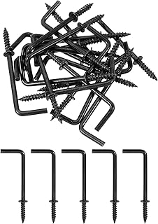 uxcell 洋折釘 全長70mm 40本入 直角フック ネジフック L字金具 炭素鋼 建設 ガーデニング用 黒