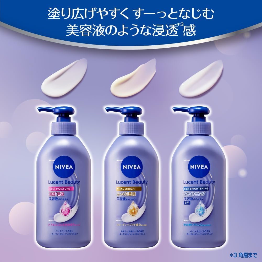 Увлажняющая сыворотка для тела Nivea Lucent Beauty с глубоким проникновением влаги, молочко для тела, Крем для тела, Увлажняющий светящийся крем, 350 г, фото 5