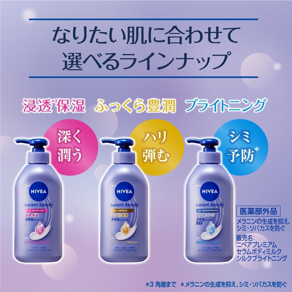 Увлажняющая сыворотка для тела Nivea Lucent Beauty с глубоким проникновением влаги, молочко для тела, Крем для тела, Увлажняющий светящийся крем, 350 г, фото 6