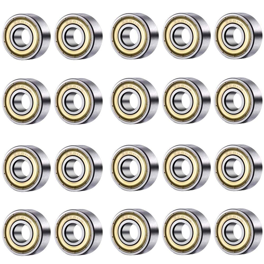 608ZZ Bearings Miniature Ball Bearings Carbon Steel Deep Groove Ball Bearings 8mm x 22mm x 7mm 20pcs