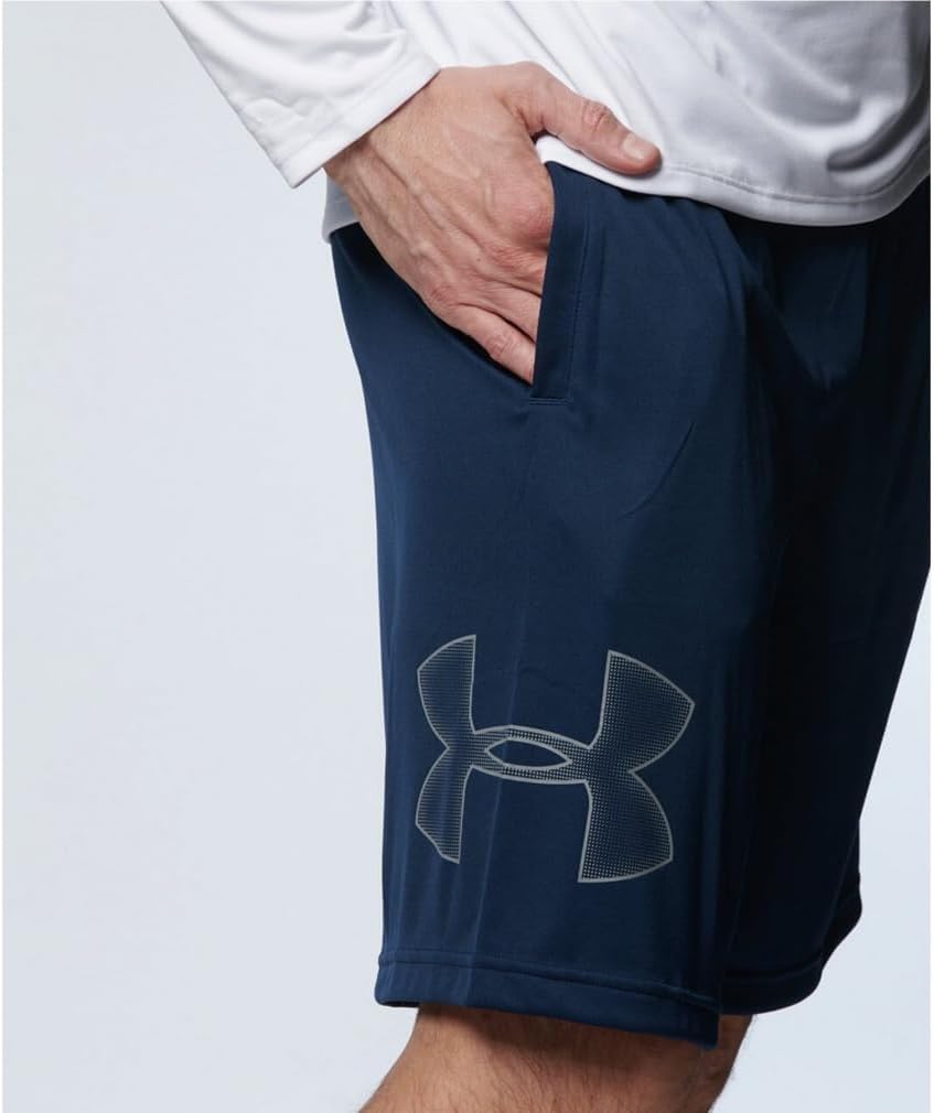 Мужские тренировочные шорты Under Armour UA Tech Graphic, цвет средний, черный, графит, фото 7