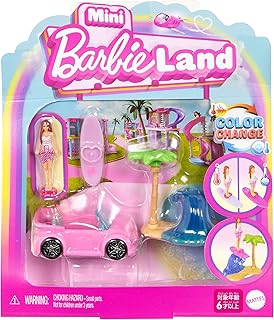 バービー(Barbie) ミニバービーランド　コンバーチブル/サーフィン きせかえ人形・ハウス ままごと・ごっこ遊び マイクロドール １体付 ミニカー 6歳から ピンク JCR35