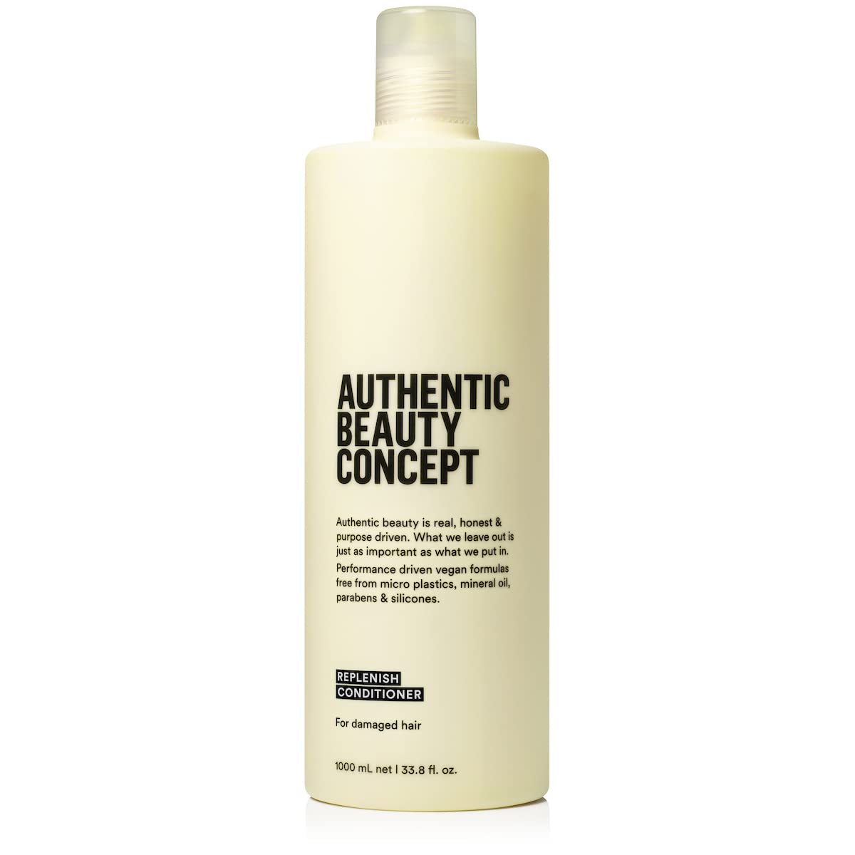 Authentic Beauty Concept Replenish Conditioner | Conditioner for Damaged Hair | Nutrition | Strengthen Hair Fibers | Vegan & Cruelty Free | Silicone Free | 32 fl oz 33.8 Fl Oz (Pack of 1)