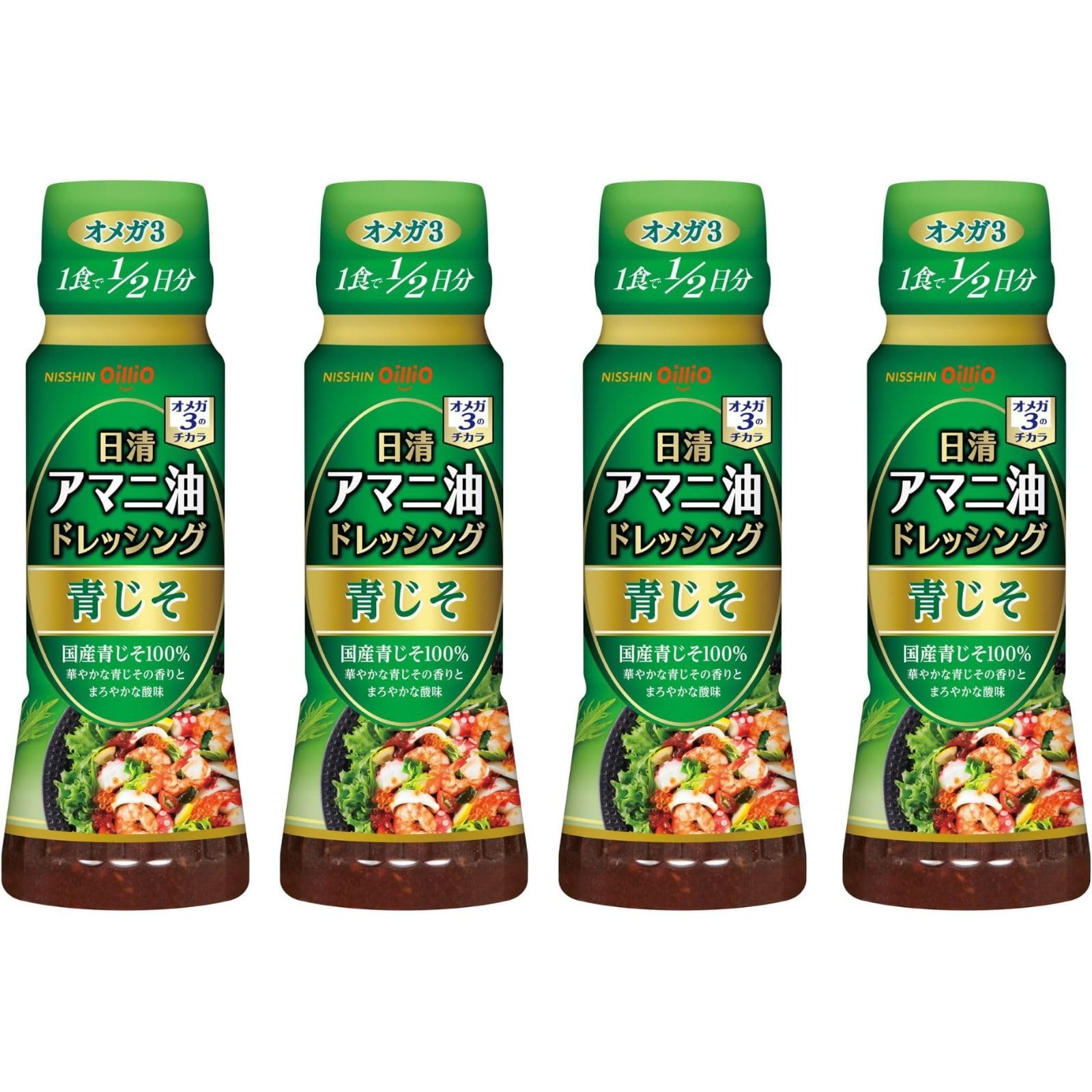 Nissin Olio Nissin Linseed Oil Dressing Blue Jiso 5.2 fl oz (160 ml) x 4 Packs